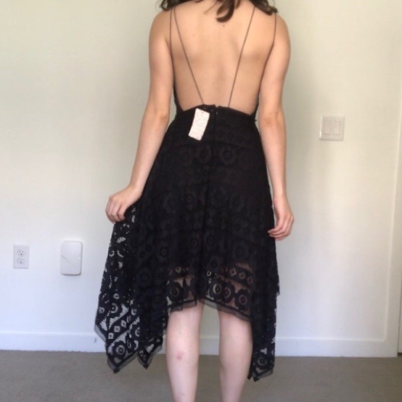 NEW Free People Just Like Honey Black Lace Dress S - Picture 5 of 8